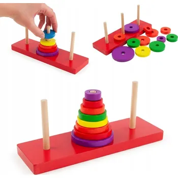 ostatní stavebnice Dřevěná věž třídič stavebnice Hanoi Tower 36+ YY-2005 DÁREK!