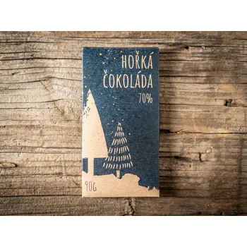 Čokoláda Čokoládovna Lyra VÁNOCE - hořká 70% čokoláda