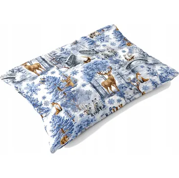 Povlak na polštářek ZIMNÍ povlak na polštář 70x80 cm 100% bavlna, Winter Forest Blue