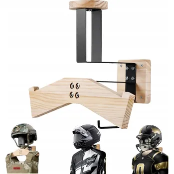 Věšák Nástěnný držák / věšák na helmu a motocyklovou bundu s háčkem 2v1