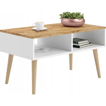 Konferenční stolek Konferenční stolek Kobi Sandi obdélníkový 90 x 50 x 55 cm dub craft zlatý