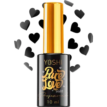 Lak na nehty YOSHI Srdíčkový top na nehty: Pure Love Top - Black (10 ml)