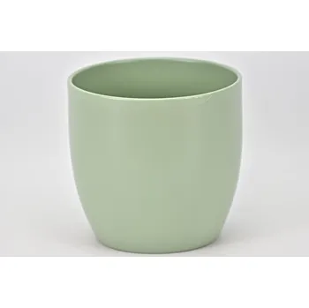 Květináč Keramický květináč Basel matný 16 cm lipově zelený II. jakost
