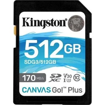 Paměťová karta Karta SD SDXC 512 GB Ne 3D TLC Kingston, řada: Canvas Go! Plus -25 → plus 85°C