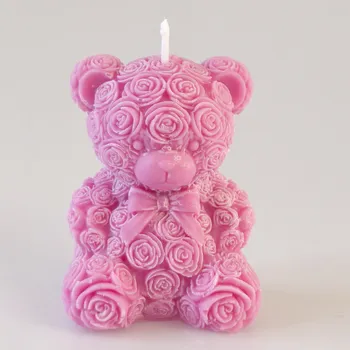 Svíčka Evička Candles Medvídek svíčka 50 g – ručně vyráběná Barva: Růžová