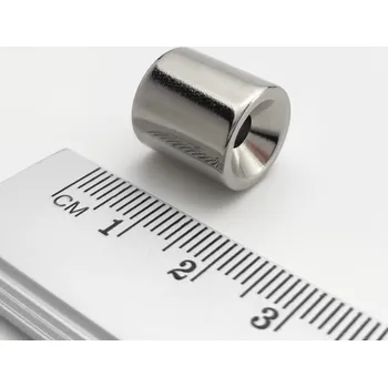 Dekorativní magnet Neodymový magnet válec 12,9×14 mm s dírou M4 (diametrální magnetizace) - N42