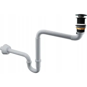 Sifon Zátka umyvadlová automatická, bez přepadu, klik-klak kulatý Garmand černá