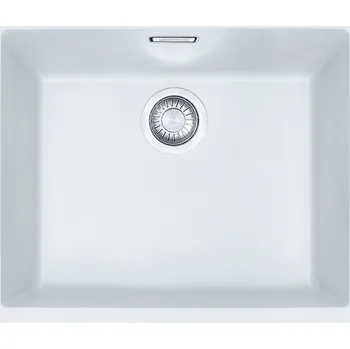 Granitový dřez Dřez Franke Smart Tectonite je vyroben z odolného materiálu podobného žule, který je odolný proti poškrábání, teplu a skvrnám. Je dodáván s 3 1/2" sítkovým košem s přepadem a prostorově úsporným 6/4" P-odtokem s připojením na myčku.