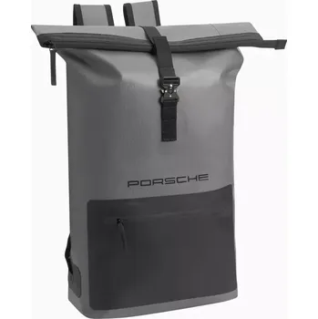 Cestovní taška PORSCHE Active 2.0 backpack Batoh víceúčelový s přepážkou pro notebook světle šedá (Robustní, voděodolný batoh s rolovacím vrškem a stylovými detaily)