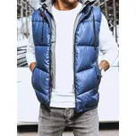 BASIC Modrá lesklá prošívaná vesta