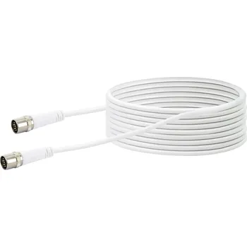 Audio kabel Schwaiger antény, SAT kabel [1x F rychlozástrčka - 1x F rychlozástrčka] 10.00 m 10 dB čtyřžilový stíněný bílá