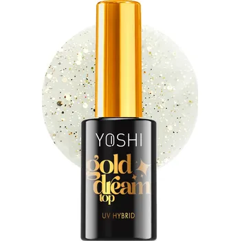 Lak na nehty YOSHI Třpytivý top na nehty: Gold Dream Top (10 ml)