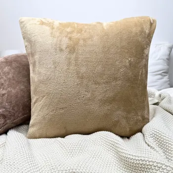 Povlak na polštářek Mikroplyšový povlak na polštář 40x40 - béžový II. jakost
