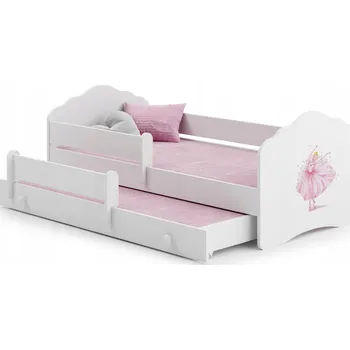 Dětská postel FALA II bílá patrová baletka 160x80 zábrany + matrace