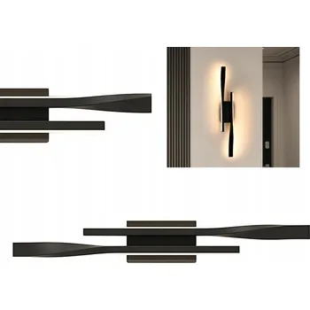 Nástěnné svítidlo KINKIET LED LINIOWY ŚCIENNY NOWOCZESNY DO OBÝVACÍHO POKOJE 3000K 10W ČERNÉ PRO OČI