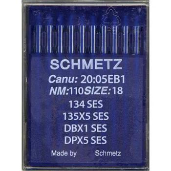 Jehla Schmetz 134 SES / 135X5 SES síla 110 kulatá špička, balení 10ks