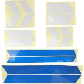 Reflexní nálepky na koloběžku - stříbrná / modrá (sada)