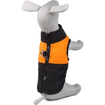 Obleček pro psa Vsepropejska Rainy obleček pro psa na zip Barva: Černo-oranžová, Délka zad (cm): 20, Obvod hrudníku: 30 - 34 cm