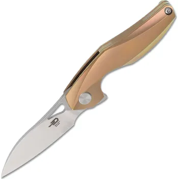kapesní nůž Bestech THE RETICULAN CPM-S35VN, Stonewash+Satin, Titan, Zlatá BT1810D