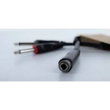 Audio kabel Cordial 14885 jack audio Y adaptér [1x jack zásuvka 6,3 mm (stereo) - 2x jack zástrčka 6,3 mm (mono)] 0.30 m černá PVC plášť, dvoužilové vedení