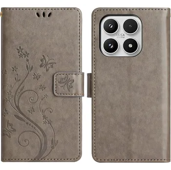 Pouzdro na mobilní telefon Flowers knížkové pouzdro na Xiaomi 17 - šedé
