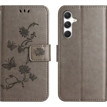 Pouzdro na mobilní telefon Flower knížkové pouzdro na Samsung Galaxy S26+ - šedé