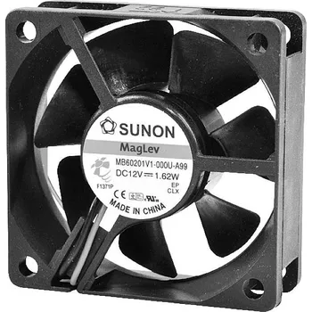 Průmyslový ventilátor Sunon SUNON DC-Axiallüfter Serie MB/EB 60x60x20mm axiální ventilátor, 12 V, 39.06 m³/h, (d x š x v) 60 x 60 x 20 mm, EE60201B1-999