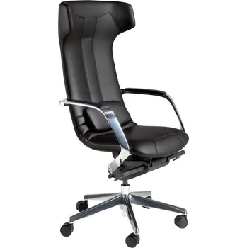 Angel Cerdá Černá koženková kancelářská židle No. 4215