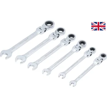 Klíč Očkoploché ráčnové klíče, palcové, s kloubem, 1/4" - 9/16", 6 ks