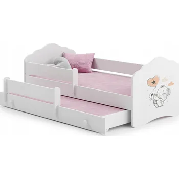 Dětská postel FALA II bílá patrová slon 160x80 zábrany matrace