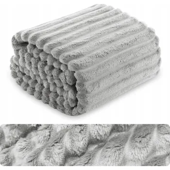 Přehoz na lůžko DEKA přehoz na postel s reliéfními pruhy přehoz na pohovku 200x220 ŠEDÁ NUVIO