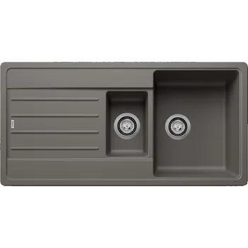 Vodovodní baterie Tento dřez kombinuje klasické linie s moderní funkčností a je vybaven prostornou hlavní mísou a další mísou, která zvyšuje efektivitu kuchyně. Je navržen pro všestranné použití a lze jej instalovat oboustranně, aby se přizpůsobil jakémukoli uspořádání kuc