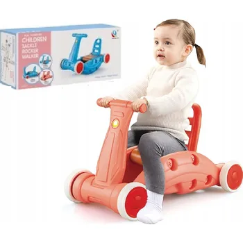 Dětské vozidlo ODRÁŽEDLO HOUPAČKA ODRÁŽEDLO AUTO 3v1 MULTIFUNKČNÍ HOUPAČKA RŮŽOVÁ 696-R10