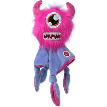 Hračka Dog Fantasy Monsters strašidlo pískací chlupaté růžové s dečkou 28 cm