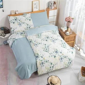 Povlečení Jahu povlečení mikrosatén Lístky mentol 140x200+70x90 cm