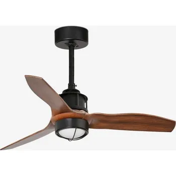 JUST FAN XS LED, černá/dřevo, stropní ventilátor 81cm - FARO