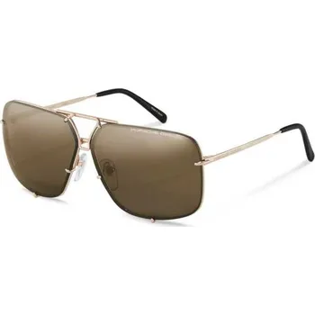 Sluneční brýle PORSCHE DESIGN Sunglasses P´8928 sluneční brýle zlaté s vyměnitelnými skly hnědé s gradientem nebo šedomodré (Moderní tvar hranatých pilotek s exkluzivní rychlou výměnou a lehkými rámečky vyrobenými ze 100% titanu.)
