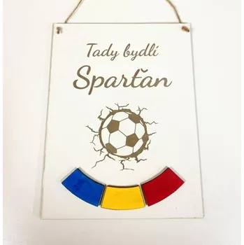 Žertovný předmět Mdeco Cedulka - fotbalista - Sparťan - barevná