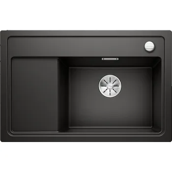 Granitový dřez Tento dřez má kompaktní vnější rozměry pro maximální pohodlí v omezeném prostoru a je vybaven mimořádně velkou mísou s malou odkapávací plochou a funkční plochou, která plynule přechází v odkapávací desku. Obsahuje také vysoce kvalitní funkce, jako je dál