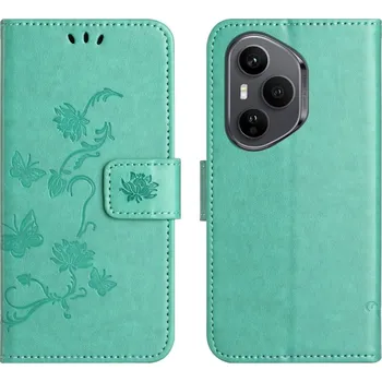 Pouzdro na mobilní telefon Flower knížkové pouzdro na Honor 400 Pro - modrozelené
