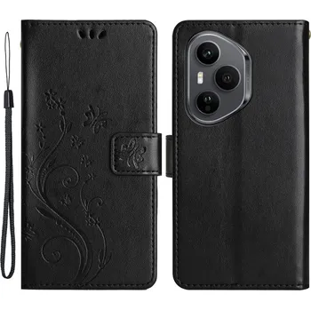 Pouzdro na mobilní telefon Flowers knížkové pouzdro na Honor 400 Pro - černé