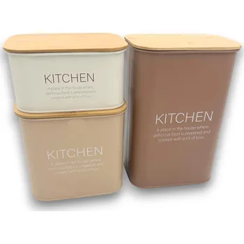 Dóza na potraviny Zeller Present Sada 3ks plechových dóz ZELLER KITCHEN, mocha