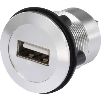 Elektrická zásuvka TRU COMPONENTS USB-02 USB vestavný konektor zásuvka, vestavná USB zásuvka typ A ⇔ USB zásuvka typ B Množství: 1 ks