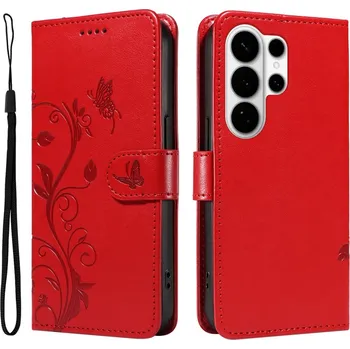 Pouzdro na mobilní telefon Flowery knížkové pouzdro na Samsung Galaxy S26 Ultra - červené