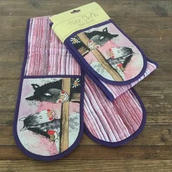 Chňapka Kuchyňská sada HORSE RETRO LINE KONĚ Zástěra Rukavice