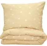 Stanex povlečení Srdíčka béžová krep 140x200, 70x90 cm