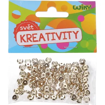 Dětské navlékací korálky Sada Zlatých Kreativních Korálků 6x3 mm (100 ks)