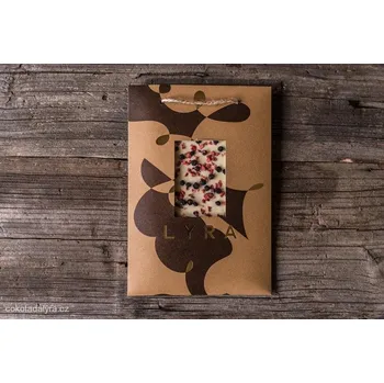 Čokoláda Čokoládovna Lyra LYRA PREMIUM A4 WHITE - SLEVA EXPIRACE - bílá čokoláda s lyofilizovaným ovocem