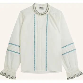 Dámská halenka Scotch & Soda Dívčí Blůza S Volánky, bílá / tyrkysová, 164