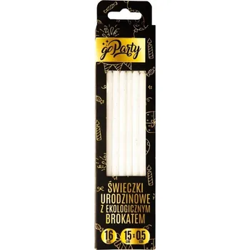 Dortová svíčka NAROZENINOVÉ SVÍČKY S EKO-BROKÁTEM 16 KUSŮ OSLAVA NAROZENIN PÁRTY
